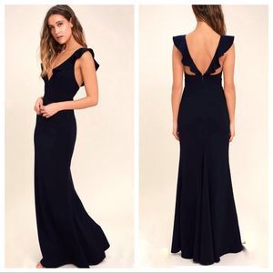Lulus Perfect Opportunity Blue Maxi Dress Large